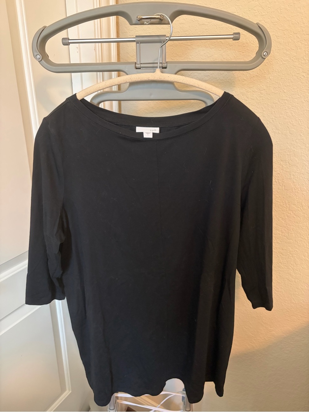 J. Jill Black Boatneck 3/4-Sleeve Top